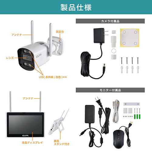 セキュリティカメラ モニターSET TBC-1010S_画像04