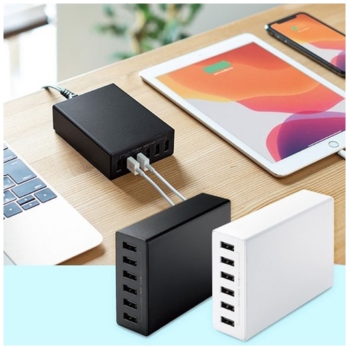 USB充電器6ポート合計12A ACA-IP67BK_画像03