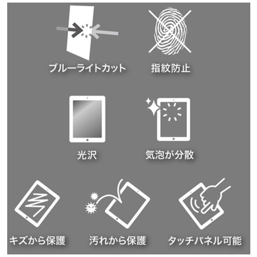 iPadAir2用光沢ブルーライトカットフィルム_画像04