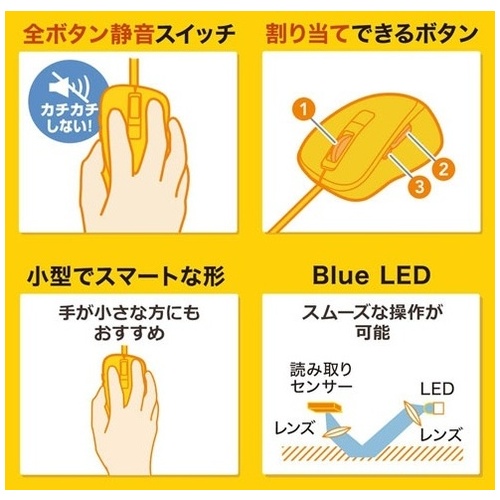 静音有線BlueLEDマウス 5ボタン MA-BL156BK_画像03