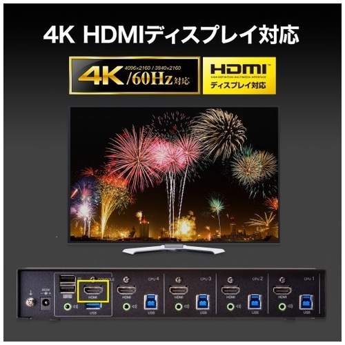 4K対応HDMIPC自動切替器 4:1 SW-KVM4U3HD_画像03