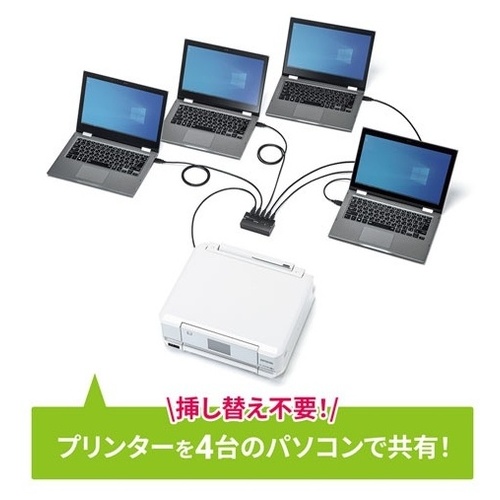 磁石付きUSB2.0手動切替器 4回路 SW-US24MG_画像03
