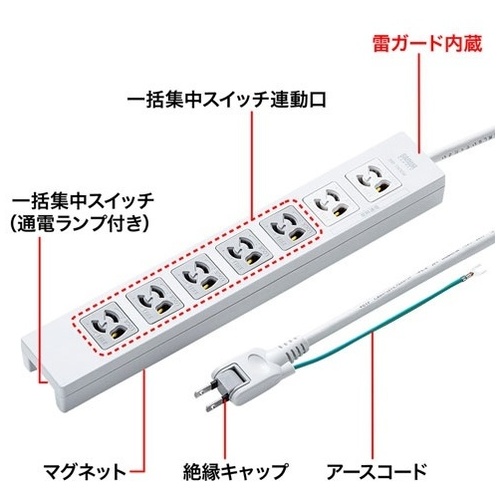 電源タップ TAP-F37-2KSRP_画像02