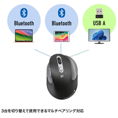 静音無線エルゴノミクスマウス 高いタイプ_画像03