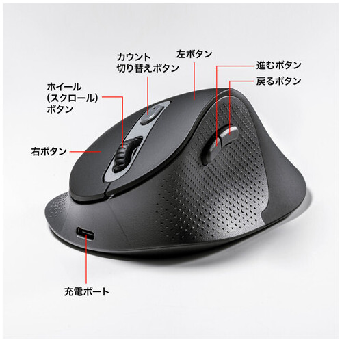 静音無線エルゴノミクスマウス 高いタイプ_画像04