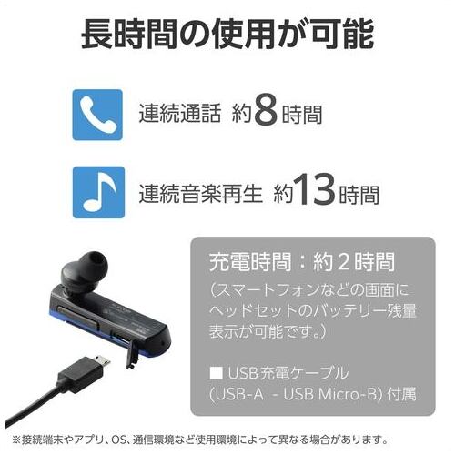 耳掛けBluetoothヘッドセット ブルー_画像03