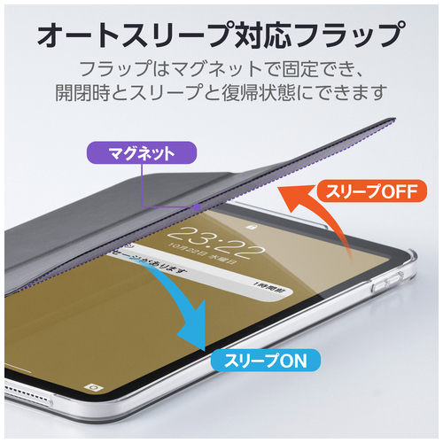 iPadレザーフラップケース TB-A25RWVBK_画像04