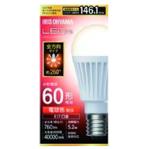 LED電球60W E17 全方向 電球色 4個_画像02