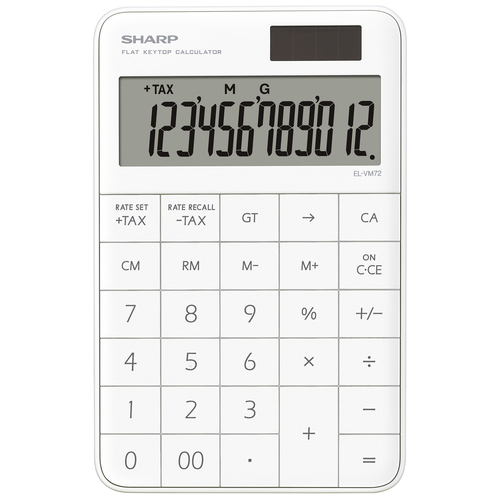 フラットフェース電卓 ホワイト EL-VM72WX_画像02