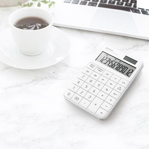 フラットフェース電卓 ホワイト EL-VM72WX_画像03