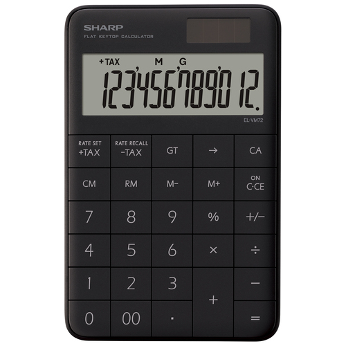 フラットフェース電卓 ブラック EL-VM72-BX_画像02