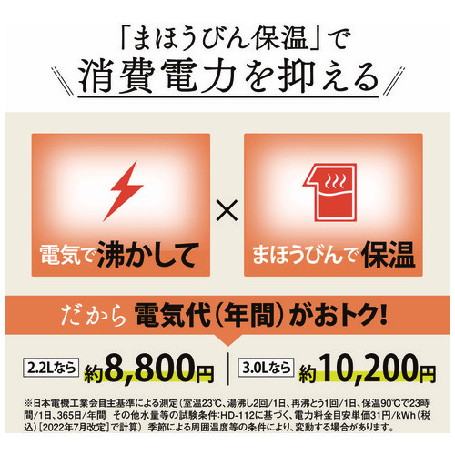 VE電気まほうびん 2.2L CV-TF22-WA_画像02