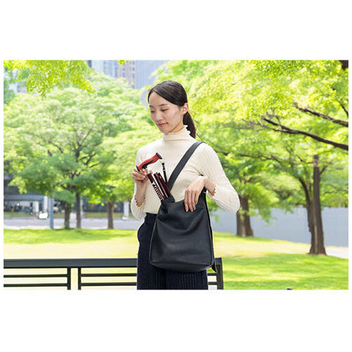 バンブーステッキ折りたたみ杖ワインレッド_画像04