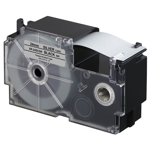ラベルテープXR-24SCSR 黒文字銀テープ24mm_画像03