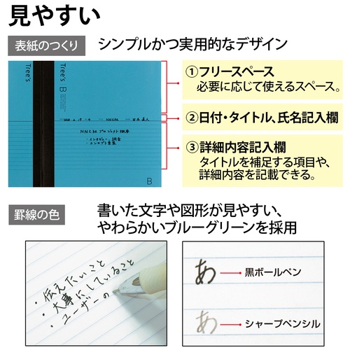Trees B5 B罫 30枚 ライトブルー_画像04