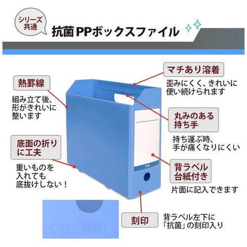 抗菌PPボックスファイル FL-201AB BL_画像03