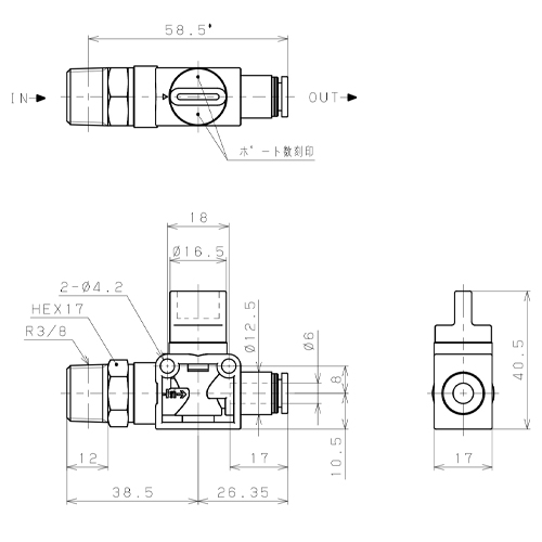 EA425SF-63 R3/8x6mm開閉バルブ_画像03