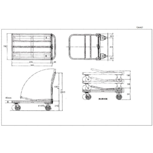 EA520BF-2 900x590mm/300kg運搬車(アルミ製_画像04