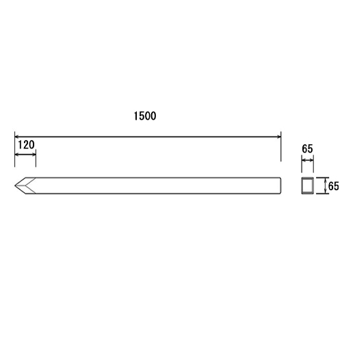 65x65x1500mm角杭(穴なし)_画像04