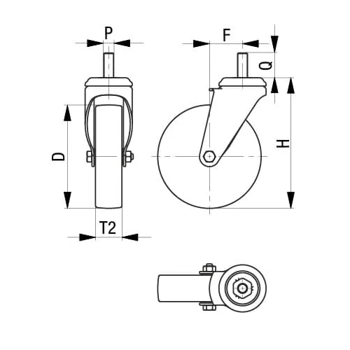 EA986GF-75 75mm/M10キャスタ-(自在金具･ネ_画像04