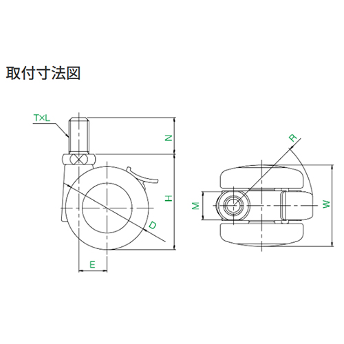 EA986PB-50 50mmキャスタ-(ツインホイ-ル･_画像04