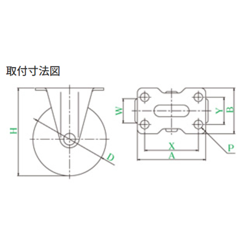 EA986PF-4 50mmキャスタ-(固定金具付)_画像03