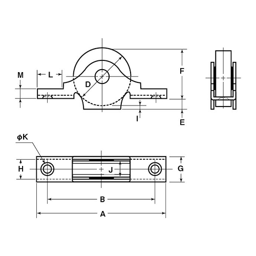 EA986R-11 30mm戸車(平型･ステンレス車輪･_画像02