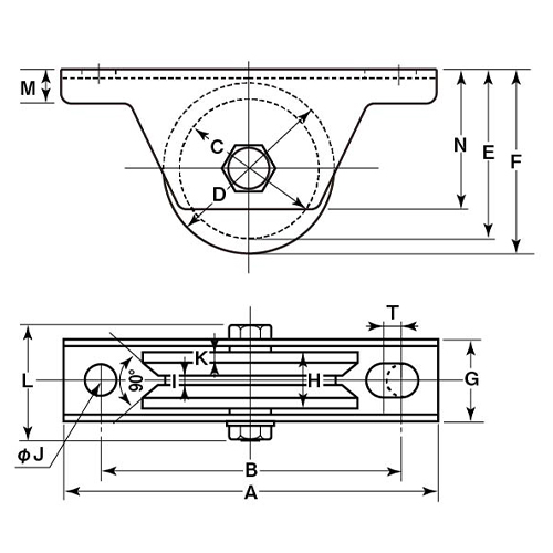 EA986RB-11 50mm/200kg戸車(重量用･ステン_画像02