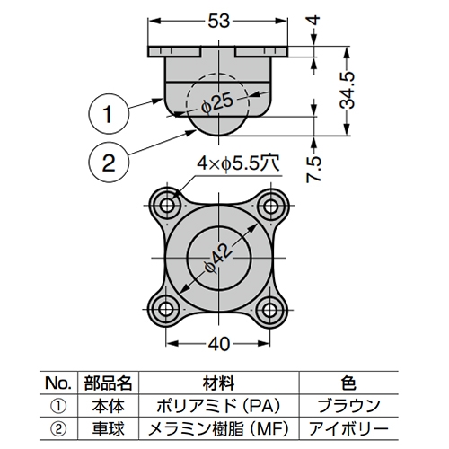 EA986S-2 53x34.5mmボ-ルキャスタ-(プラス_画像04