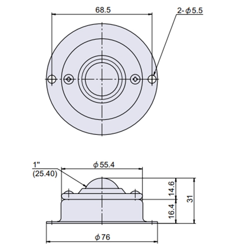 EA986S-16 76x31mmボ-ルキャスタ-(スチ-ル_画像03