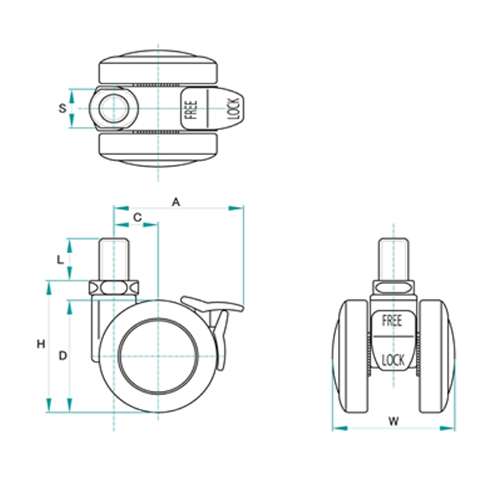 EA986TB-340 40mmキャスタ-(ツインホイ-ル･_画像02