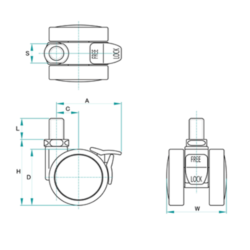 EA986TG-18 60mmキャスタ-(ツインホイ-ル･_画像02