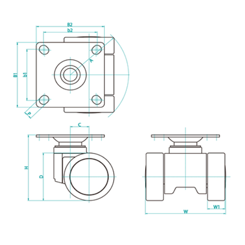 EA986TJ-1 66mmキャスタ-(ツインホイ-ル)_画像03