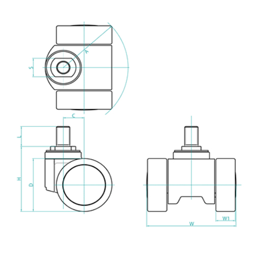 EA986TJ-12 66mmキャスタ-(ツインホイ-ル･M_画像03