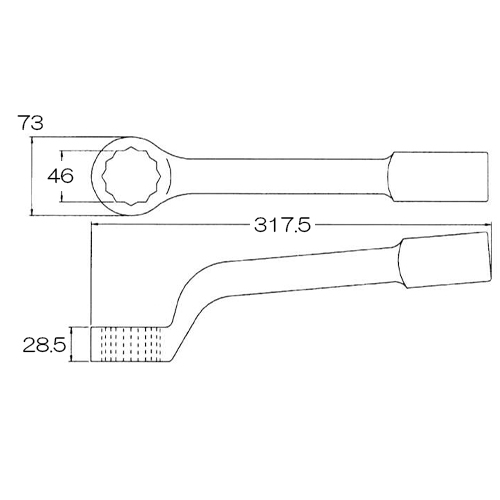 EA613GD-46 46mm打撃メガネレンチ_画像02