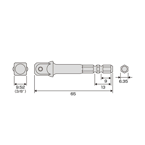 EA618AX-133 Hexソケットアダプタ3/8 sq_画像03