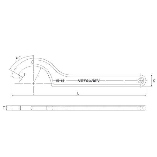 EA613X-2 30-38mmフックレンチ_画像02