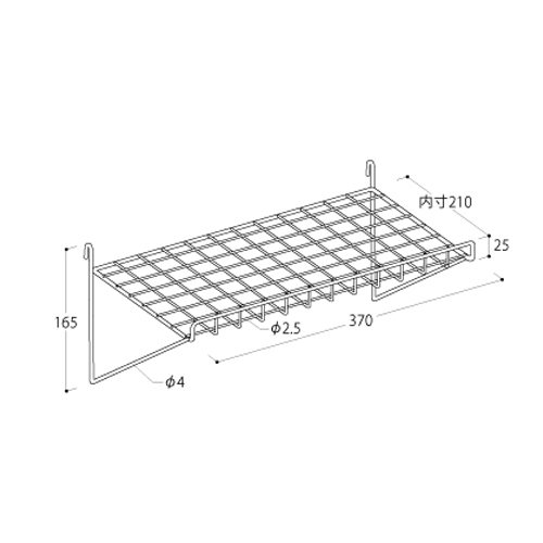 160x360x220mmネットパネル用ネット棚_画像03