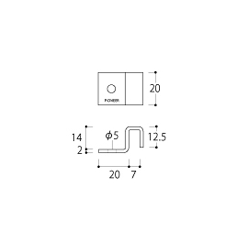 EA661CX-52 16x20x29mmNETパネル床固定金具_画像03
