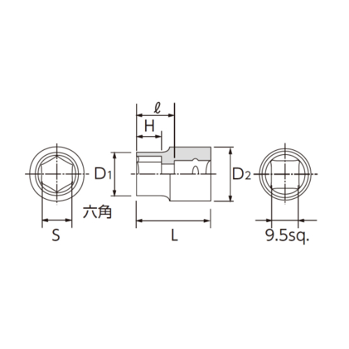 EA618PK-116 3/8sqx13/16ソケット(六角)_画像03