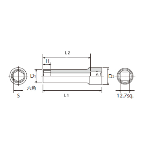 EA618RM-120 1/2x1-1/4/Dソケット(六角)_画像03