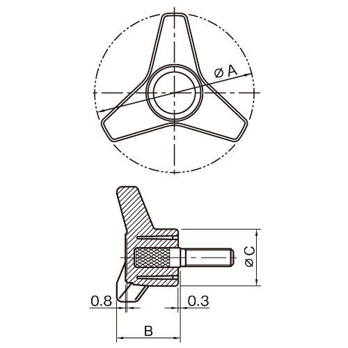 EA948AL-23 M12x100雄ネジノブ_画像03