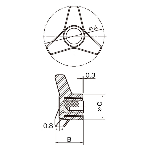 EA948AL-33 M12x80雌ネジノブ_画像03