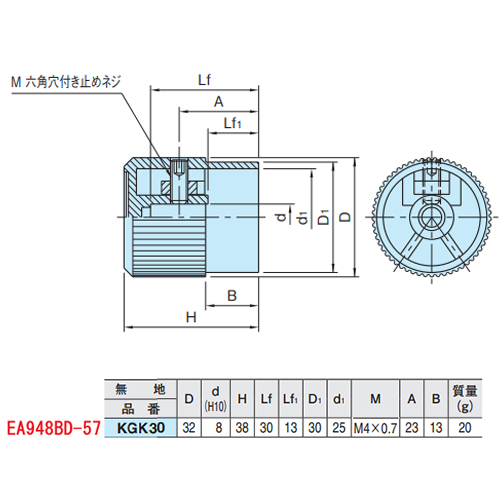 EA948BD-57 M4 雌ネジナ-ルドグリップノブ_画像02