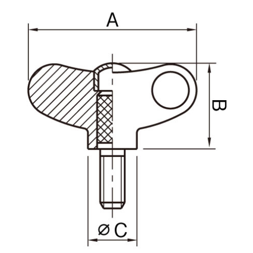 EA948BR-54 47/M6x30雄ネジノブオレンジ_画像02
