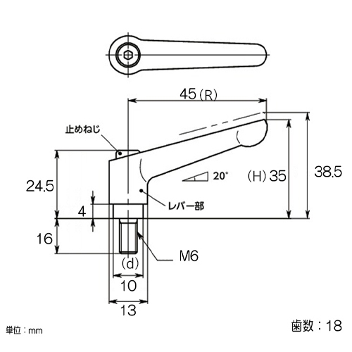 EA948CA-12 M6x16クランプレバ-(ブラック)_画像02