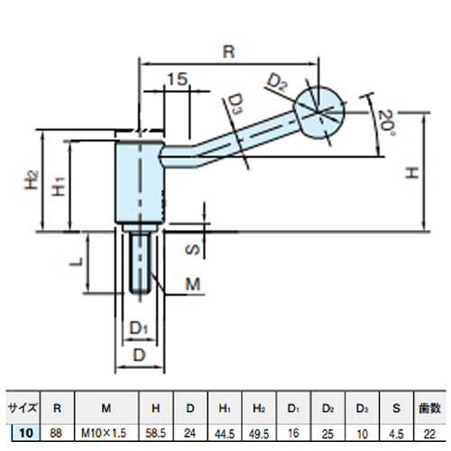 EA948CA-92 M10x40雄ネジテンションレバ-_画像02