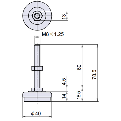 EA949H-41 M8x1.25/600kgアジャストベ-ス_画像04