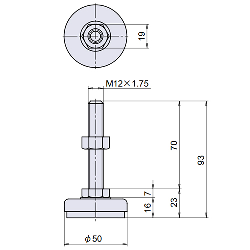EA949H-43 M12x1.75/700kgアジャストベ-ス_画像04