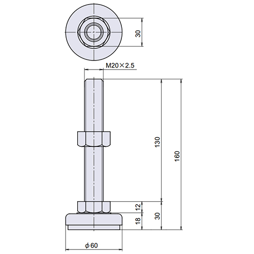 EA949H-46 M20x2.5/1000kgアジャストベ-ス_画像04